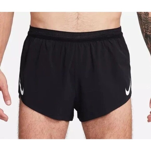 Nike Aeroswift 2’ADV Running Racing Shorts Black FN3349-010 marathon Medium - Picture 3 of 8